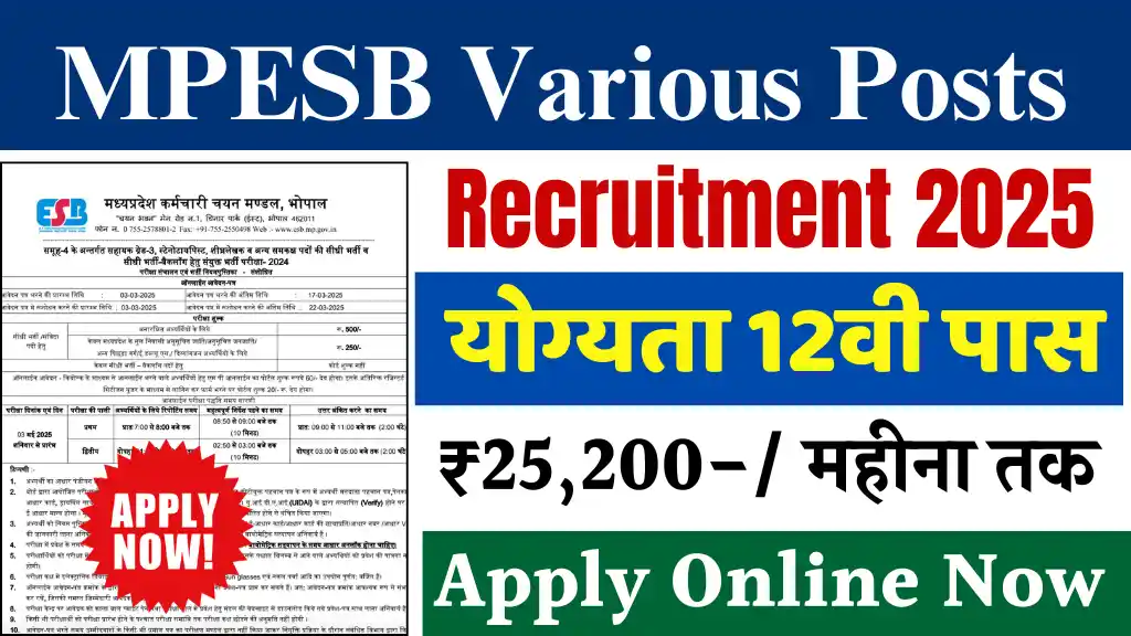 MPESB Various Posts Vacancy 2025